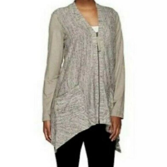 LOGO by Lori Goldstein Sweater Jacket Oversized Size XS Style A266500 Shacket - Picture 2 of 12